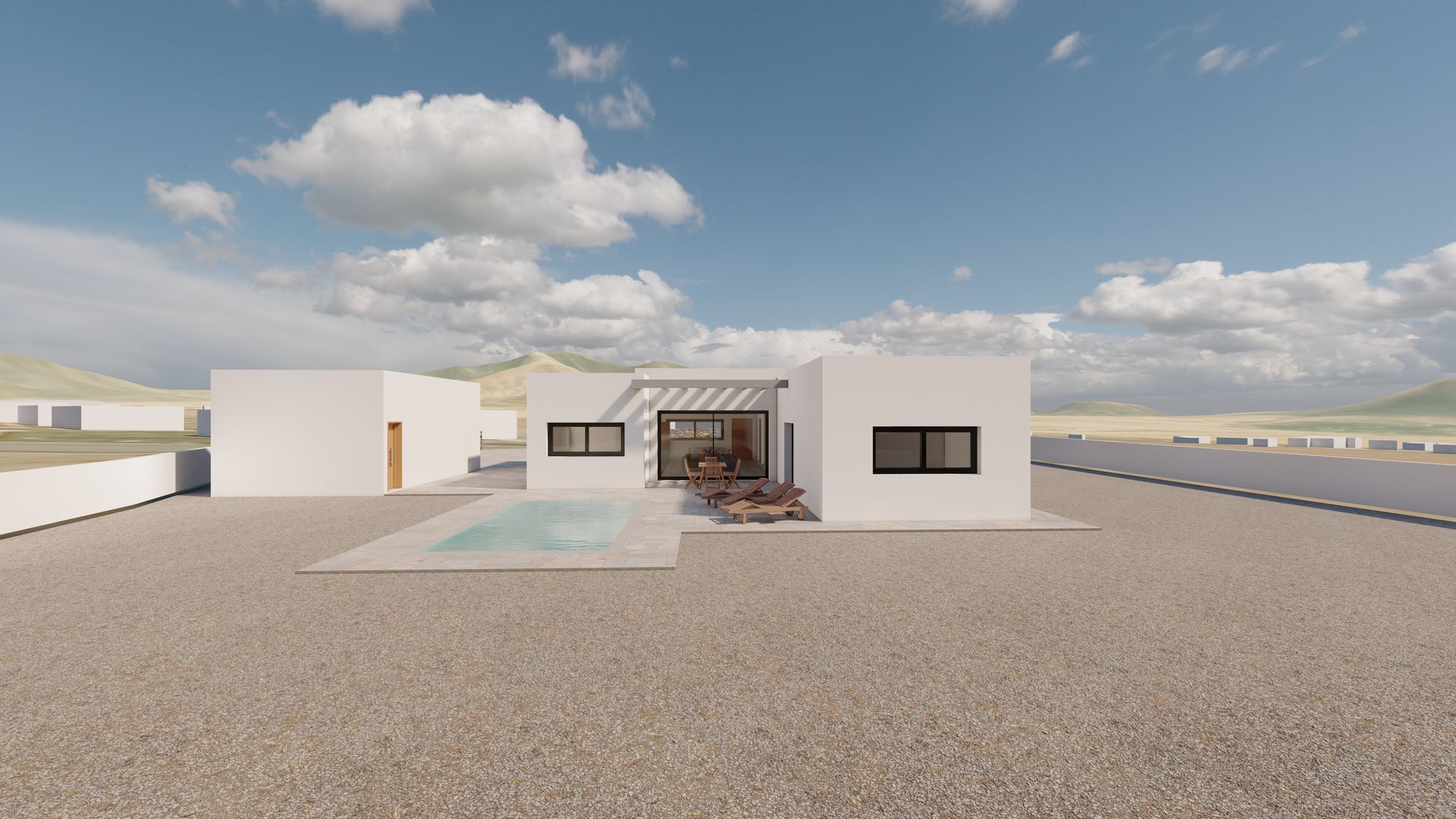 Chalet con piscina construido en Fuerteventura