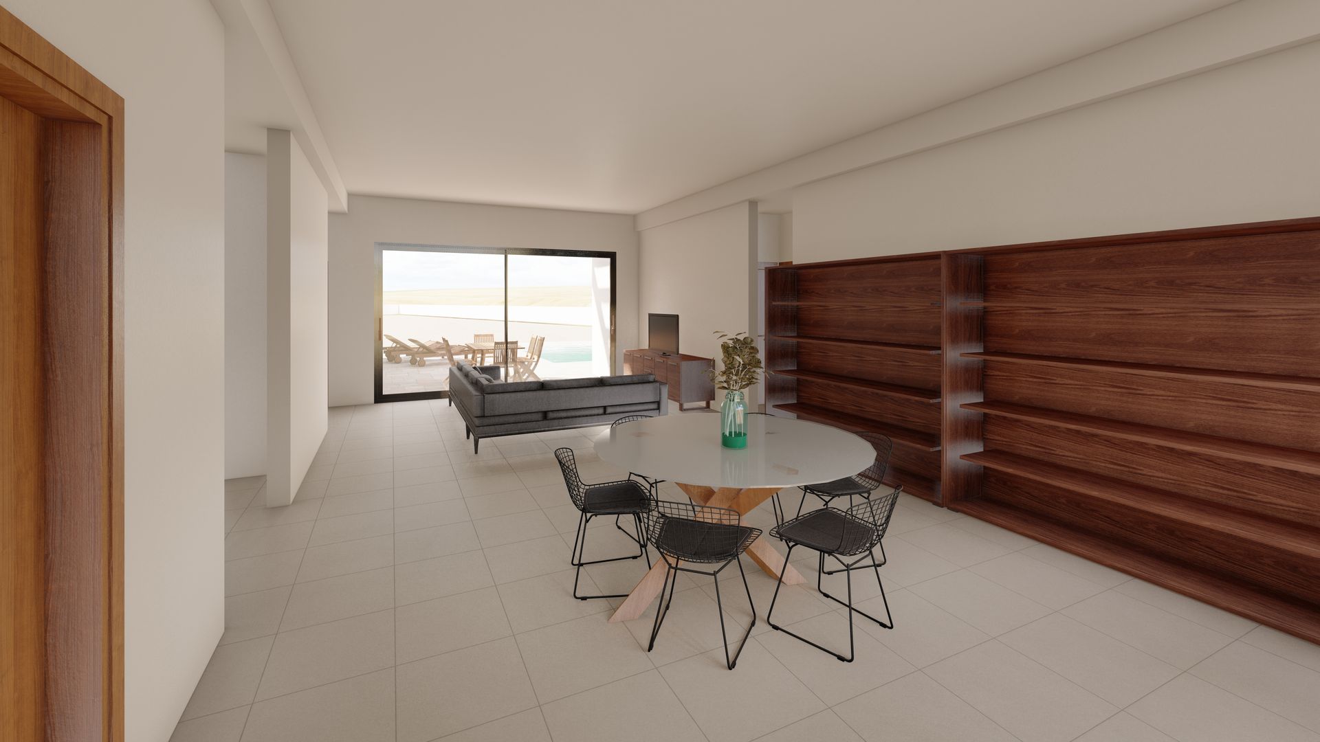 Salón comedor con acceso a la terraza