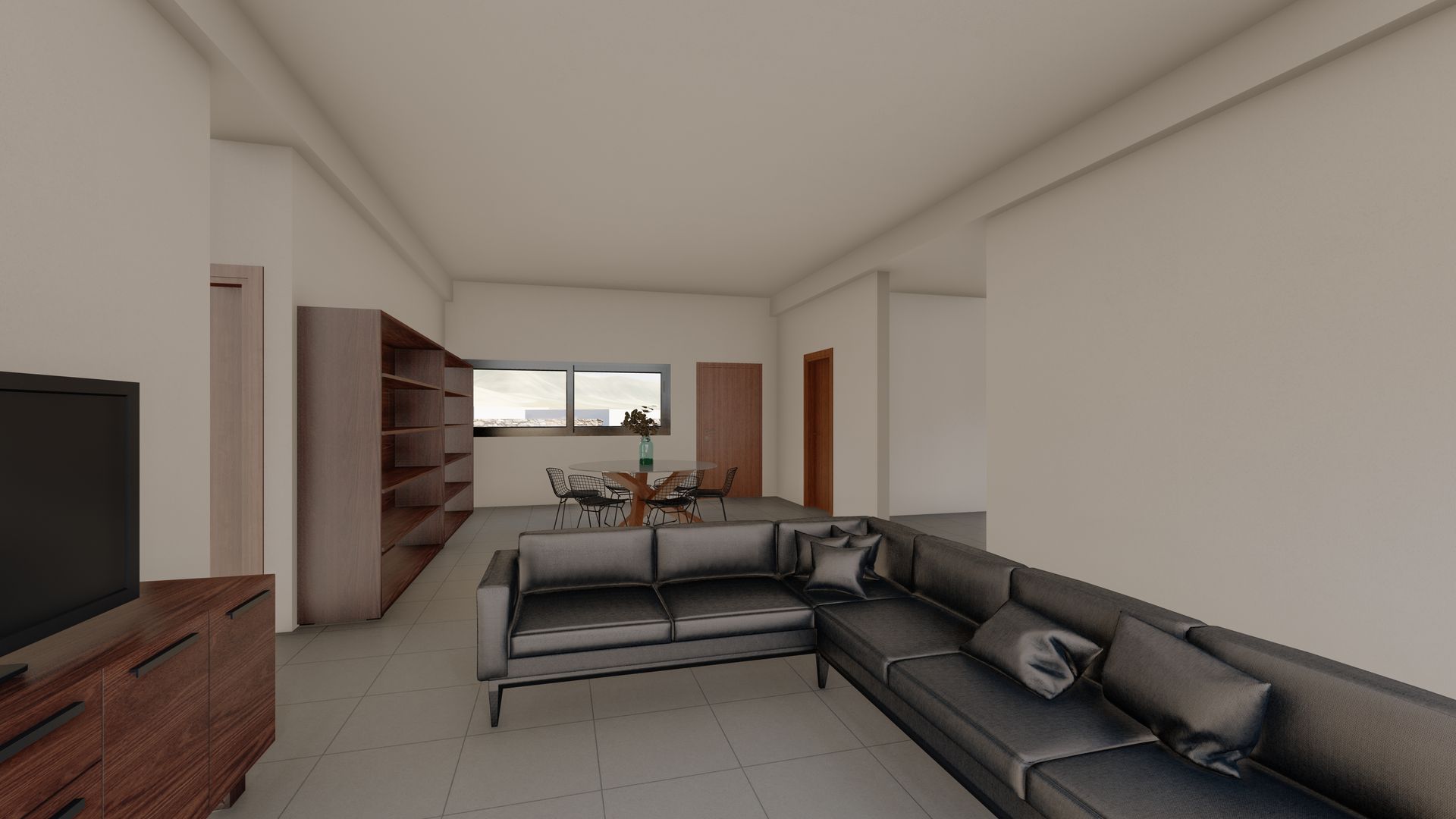 Salón de vivienda de obra nueva